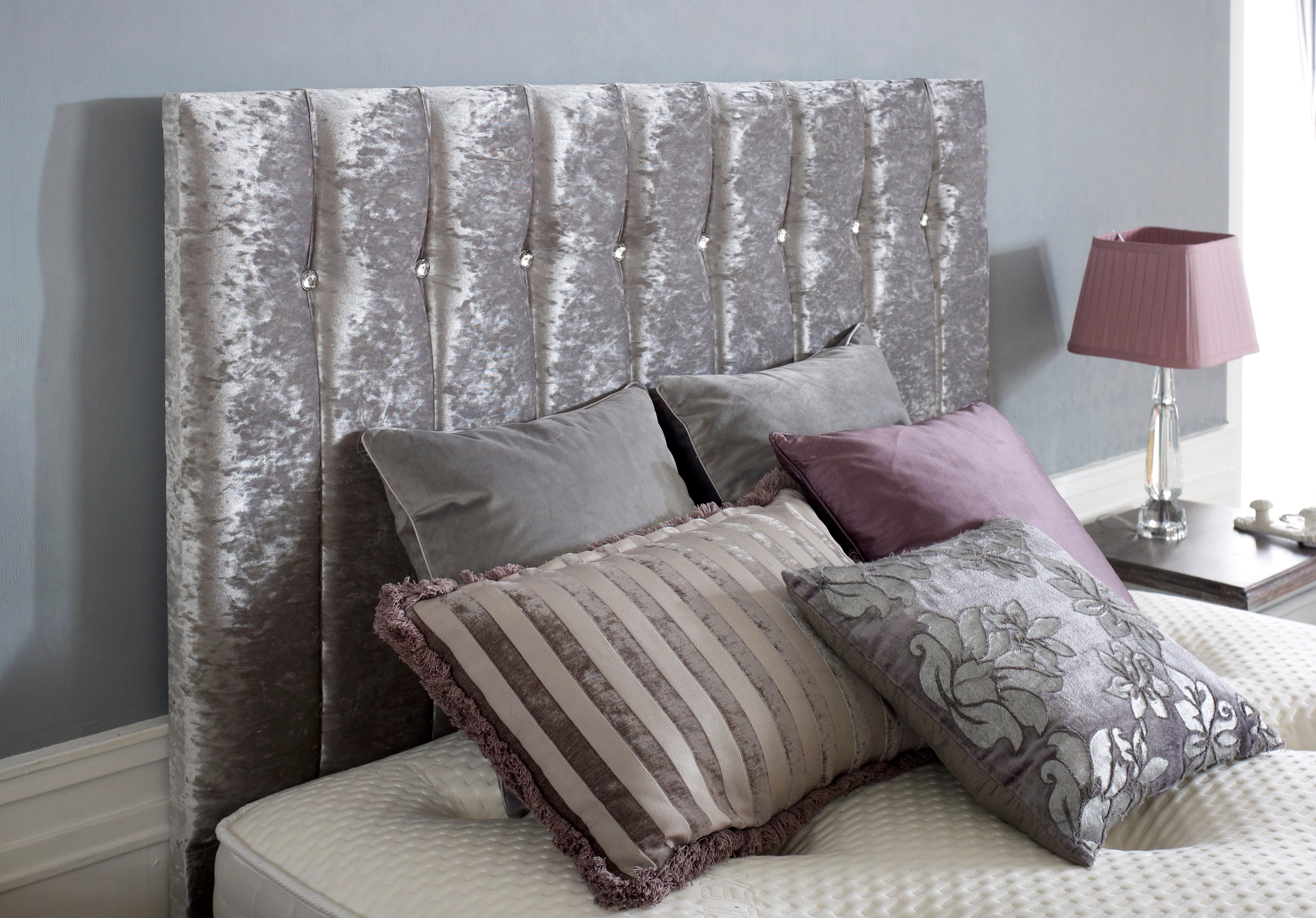 Leona Divan With Vertical Style Headboard