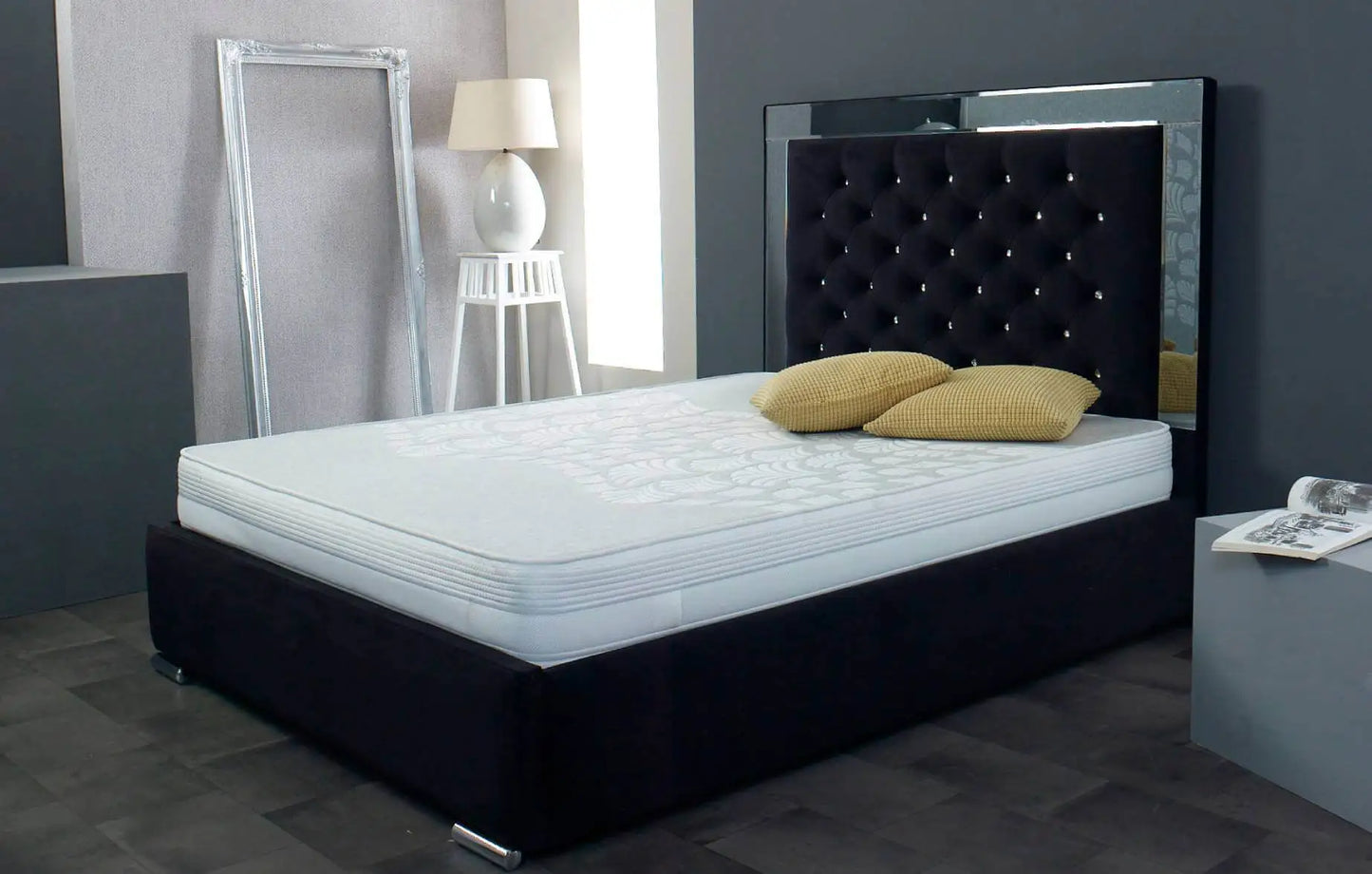 Kennedy Mirror Buttoned Bed Frame