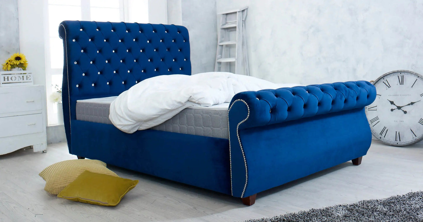 Swan Fabric Designer Bed Frame