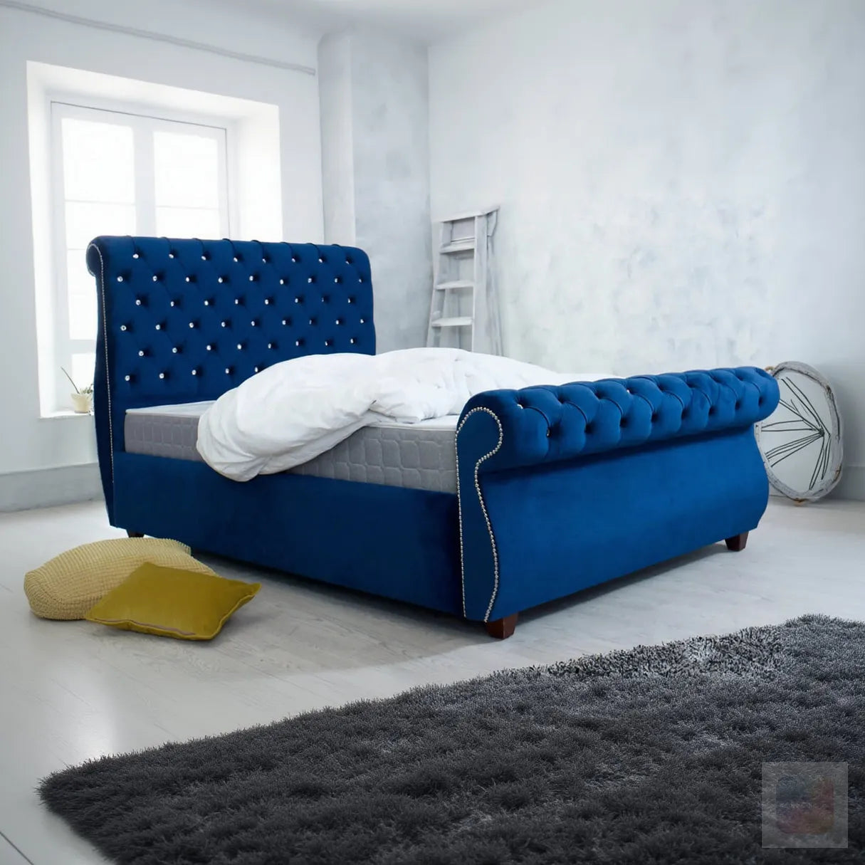 Swan Fabric Designer Bed Frame