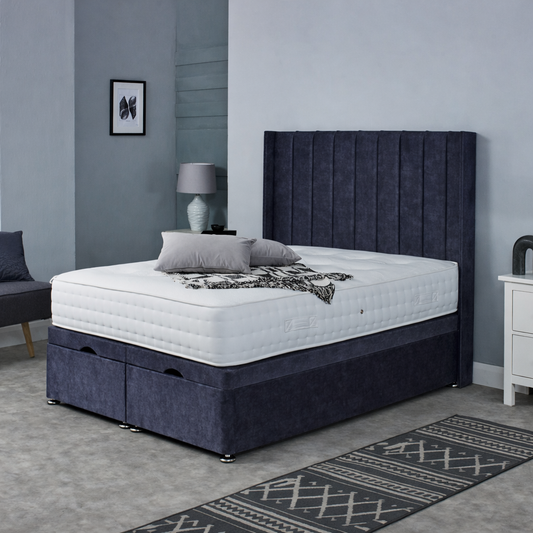 Loria Divan Ottoman With 54" Wing Headboard