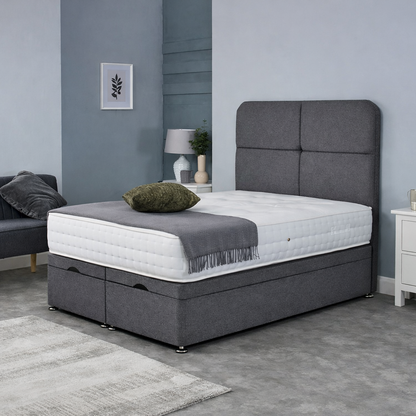 Panache Divan Ottoman With Cube Style Headboard