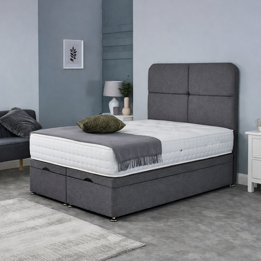 Panache Divan Ottoman With Cube Style Headboard