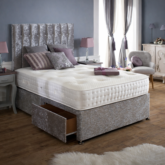 Leona Divan With Vertical Style Headboard