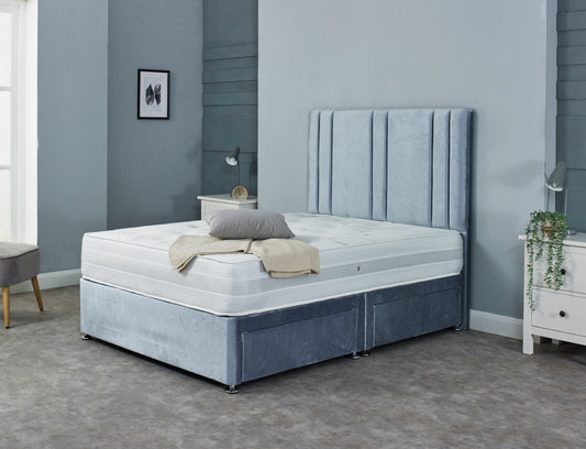 Dalton Divan Bed With 54" High Lined Headboard