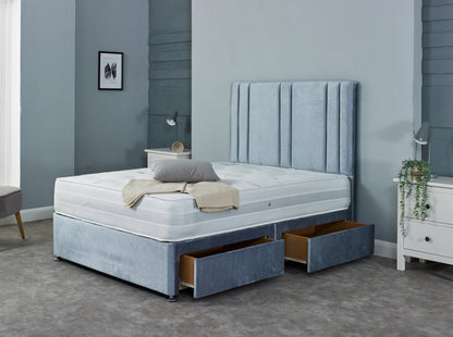 Dalton Divan Bed With 54" High Lined Headboard