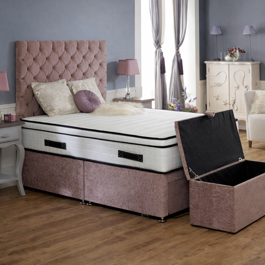 Monaco Divan With Padded Buttoned Headboard