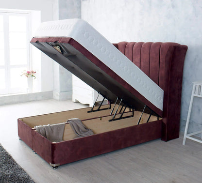 LUXURY NEWRY OTTOMAN BED WITH STYLISH 54" WING HEADBOARD